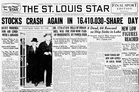 The Great Depression: Newspaper headlines from the 1929 stock market ...