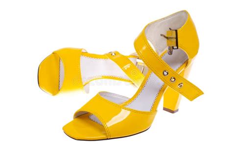 Yellow woman shoes stock photo. Image of close, open, colourful - 9930068