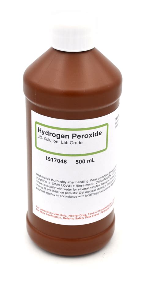 Hydrogen Peroxide 6% Solution, 500mL - Laboratory Grade - The Curated Chemical Collection ...