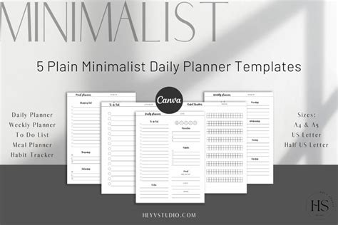 Minimalist CANVA Planner Templates