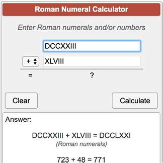 Roman Numeral Calculator