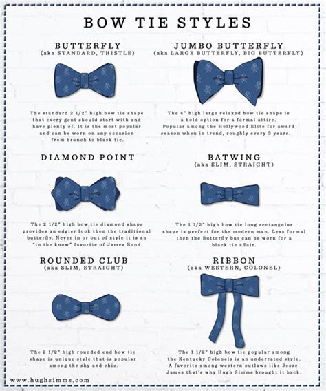 Bow Tie Styles and Types - HUGH SIMMS