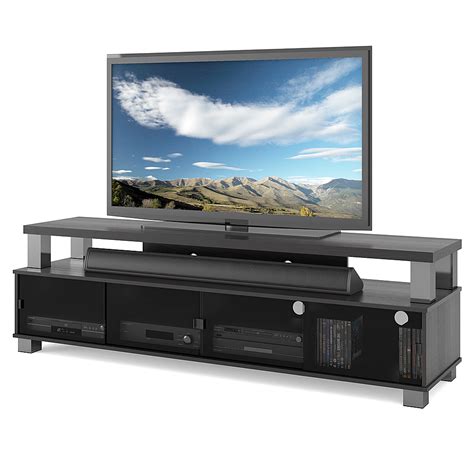 CorLiving Bromley Wooden TV Stand, for TVs up to 95" Ravenwood Black B ...