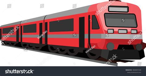 Red Train Transportation Vector Illustration Stock Vector (Royalty Free ...