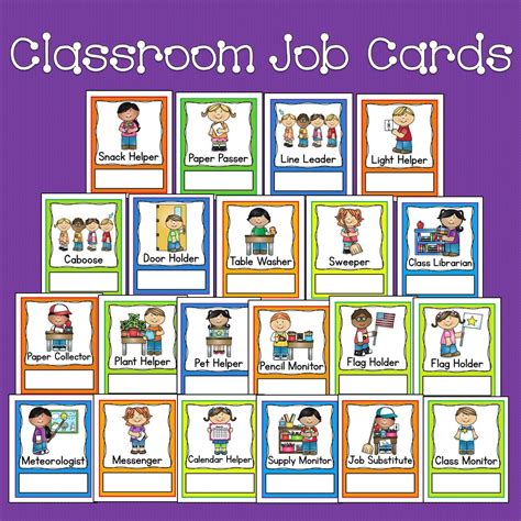 Preschool Job Chart Printable