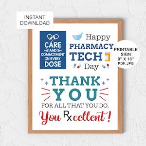 Pharmacy Tech Day Sign Printable / Pharmacy Technician Day - Etsy