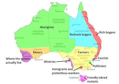 Stereotypes of Australia [OC] [1161x823] : MapPorn