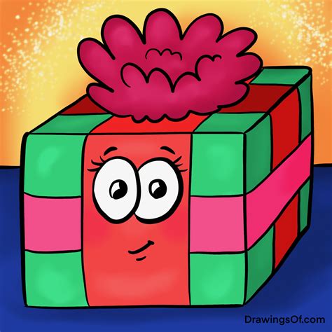 Present Drawing: Gift Box Cartoons in an Easy, Cute Style - Drawings Of...