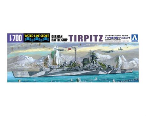 Aoshima 04606 German Battleship Tirpitz Waterline Model Kit 1/700