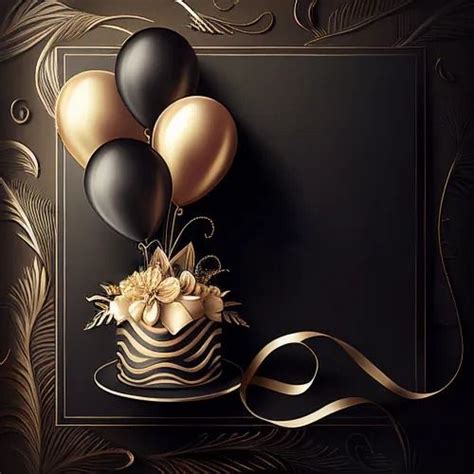 Free Black and Gold Happy Birthday Card Background Image in 2024 ...
