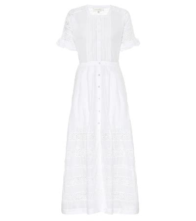 Loveshackfancy Edie Cotton Maxi Dress In White | ModeSens