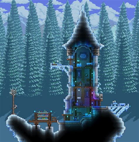 Made a chilly outpost tower for the Snow Biome : r/Terraria