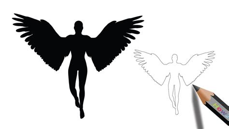 How to Draw an Angel Devil Silhouette Easy Step by Step Drawing - YouTube