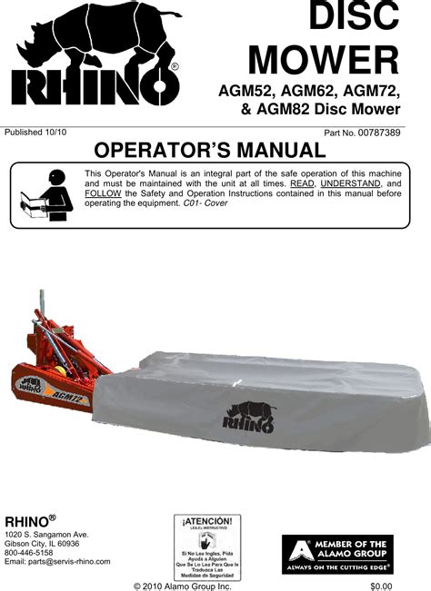 Servis Rhino Agm52 Users Manual AGM Operators V11