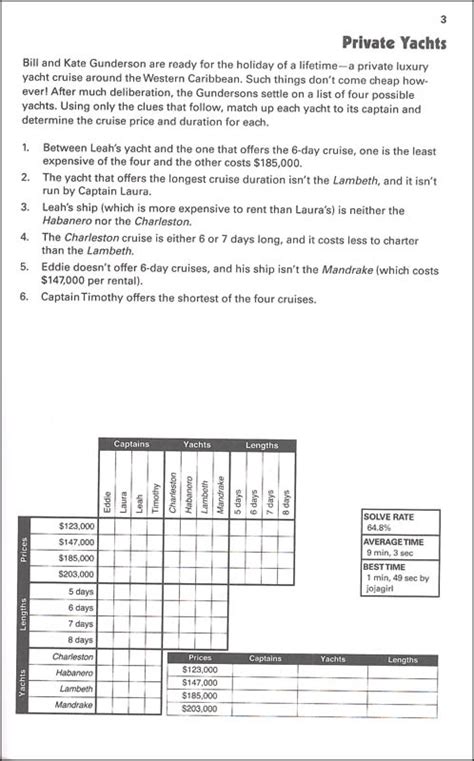 Puzzle Baron Printable Logic Puzzles | Printable Logic Puzzles