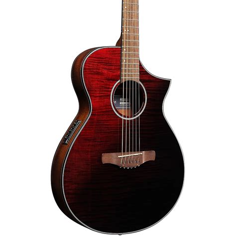 Ibanez AEWC32FM Thinline Acoustic-Electric Guitar Transparent Red Sunburst | Guitar Center