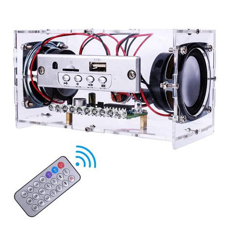 23W Bluetooth Speaker DIY Kit Mini Sound Amplifier Audio Spectrum LED Flashing Light Sound ...