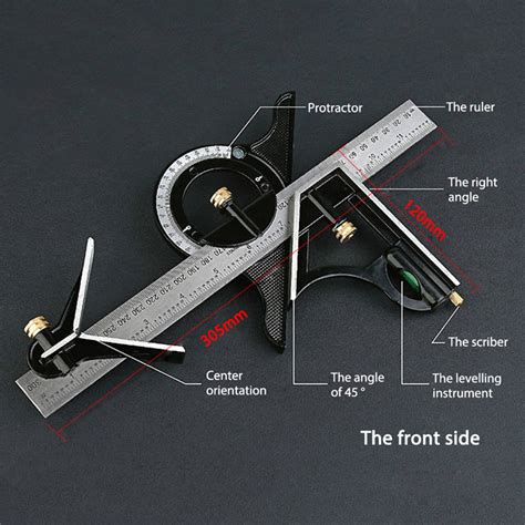 Adjustable Engineers Combination Square Protractor Measuring Right ...