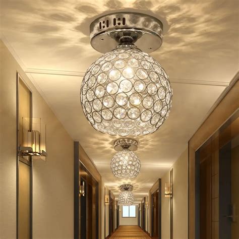 Silver K9 crystal ceiling light aisle lamp/corridor /entrance light ...