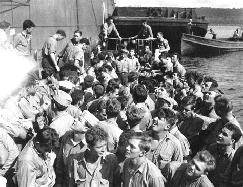 [Photo] Survivors of USS Helena being transferred from cruiser USS ...