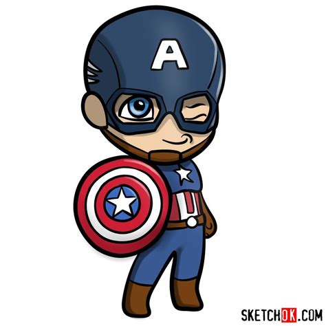 Captain America Cartoon Drawing Easy ~ Captain America Drawing Marvel ...