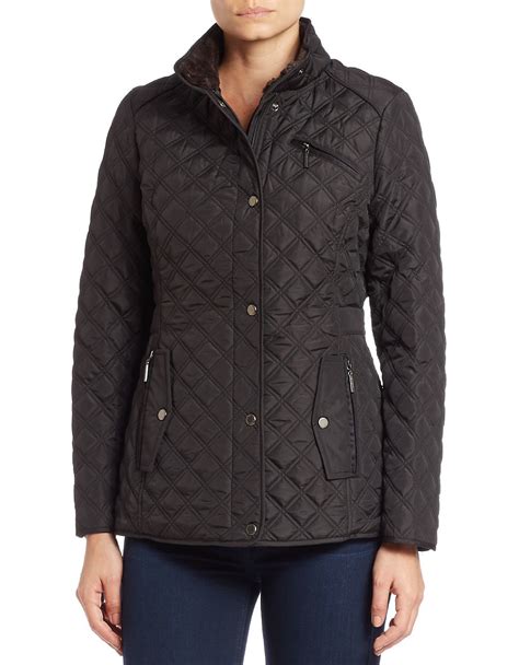 Lyst - Weatherproof Quilted Faux Fur-lined Coat in Black