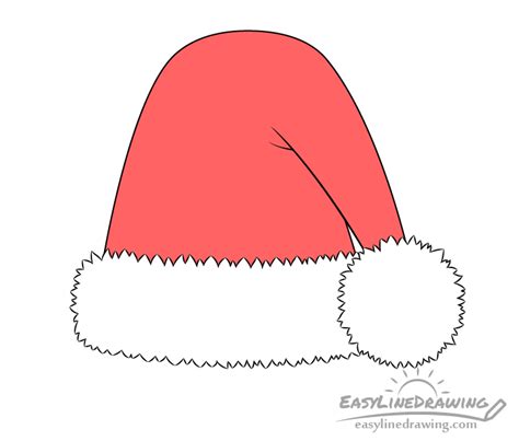 How to Draw a Santa Hat Step by Step - EasyLineDrawing