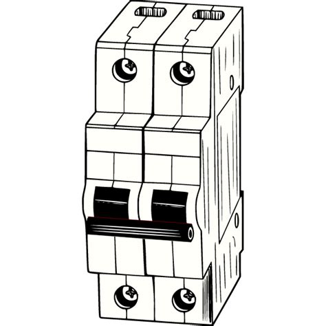 Circuit breaker 2 poles | Free SVG