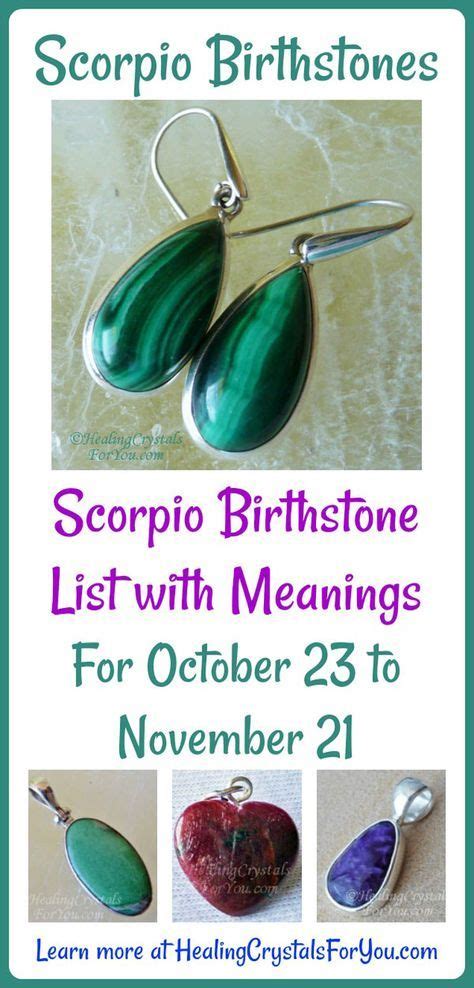 Scorpio Birthstone List Birthstones Meaning & Use: 23rd Oct - 21st Nov | Birthstone list ...