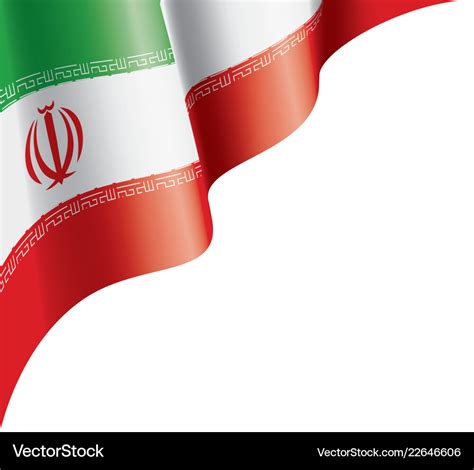 Iran flag on a white Royalty Free Vector Image