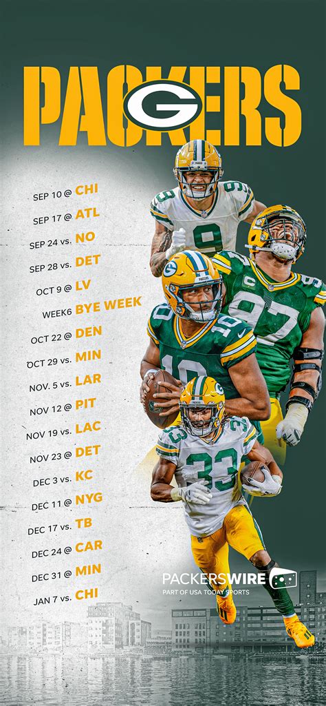 Get your downloadable Green Bay Packers 2024 schedule wallpaper