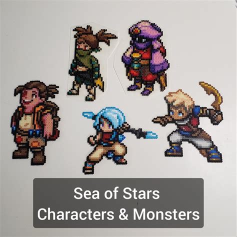 Sea of Stars Characters and Monsters Beadsprites Valere, Zale, Garl, Re ...