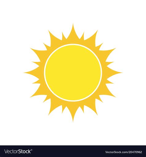 Yellow sun icon Royalty Free Vector Image - VectorStock