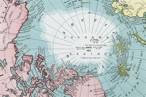 North Pole Map Art Print North Pole Regions Wall Art | Etsy