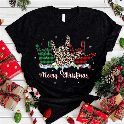 Merry Christmas ASL Sign Language Shirt, Christmas Sign Language Shirt, Sign Language ASL Shirt ...