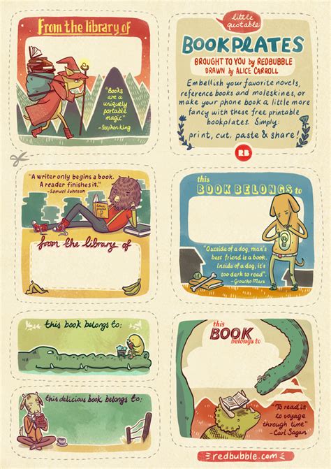 Free Printable Bookplates » Redbubble Blog