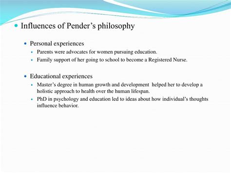 PPT - Pender’s Health Promotion Model PowerPoint Presentation, free ...