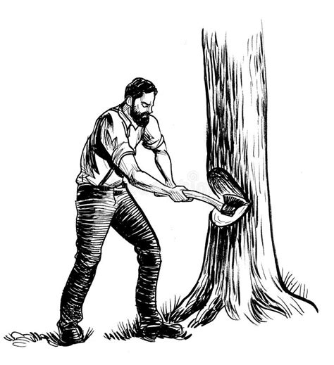 Canadian lumberjack stock illustration. Illustration of cutting - 234376973