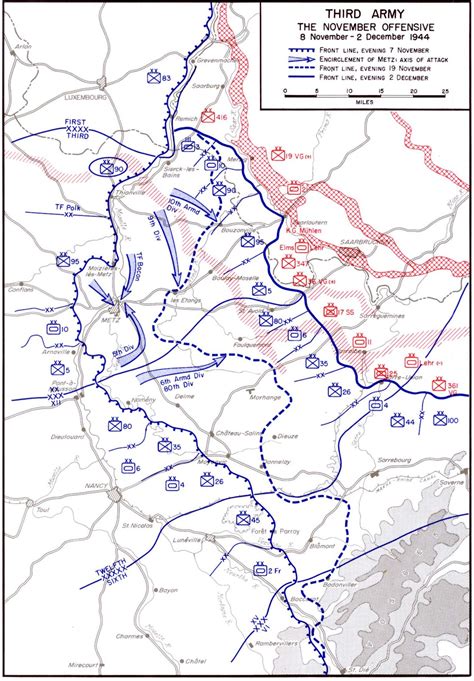 [Map] Map depicting the US 3rd Army's November Offensive, 8 Nov-2 Dec 1944 | World War II Database