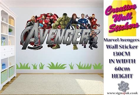 Marvel Avengers Wall Sticker Kids Bedroom Wall Decal Extra Large Wall ...