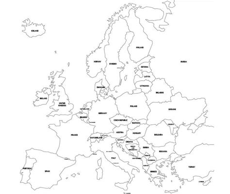 Europe Map HD coloring page - Download, Print or Color Online for Free