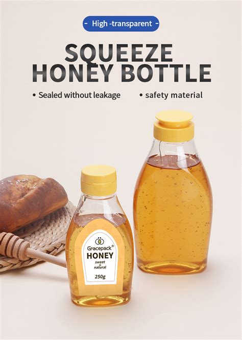 Clear Plastic Honey Bottles,Refillable Food Grade Honey Container ...