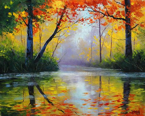 Golden River Painting by Graham Gercken - Pixels