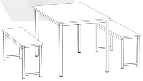 MIERES ‎HDT111002WR G 3 Piece Dining Table Set Instruction Manual