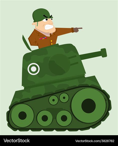 Cartoon tank with army soldier Royalty Free Vector Image