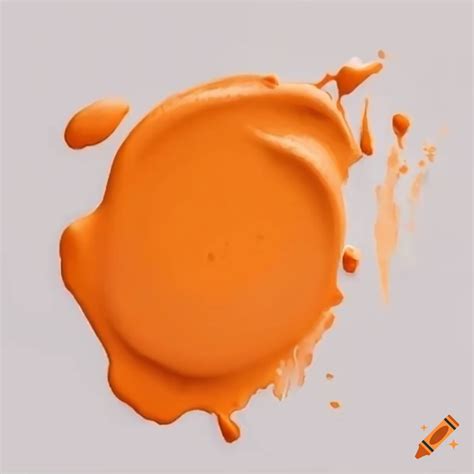 Abstract orange paint stain on white background