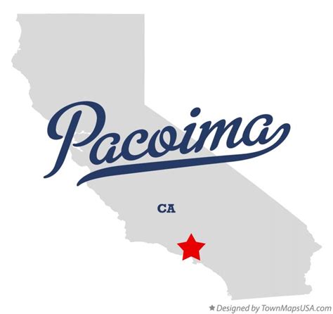 Map of Pacoima, CA, California