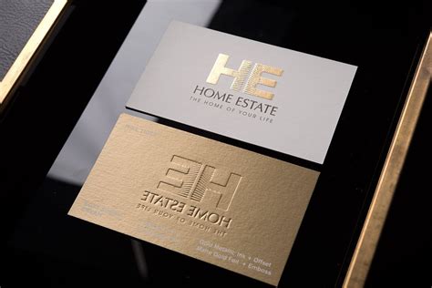 Creative luxury real estate agent business card with gold print – Home Estate