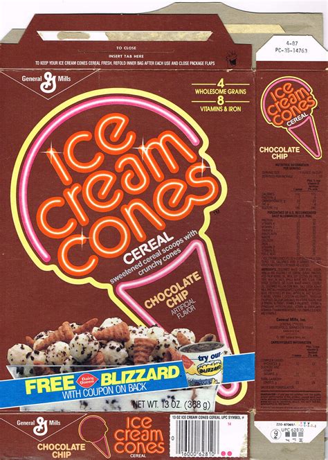 Ice Cream Cones Cereal Box, 1987 | Kerry | Flickr