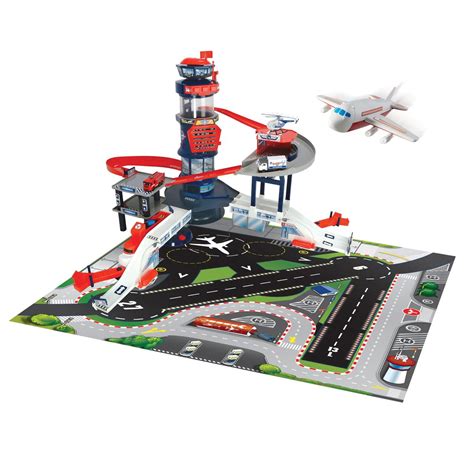 Dickie Toys - Airport Playset With 4 Die-Cast Cars and 1 Die-Cast Helicopter - Walmart.com